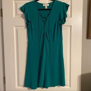 Kelly Green lace up mini dress size 0X